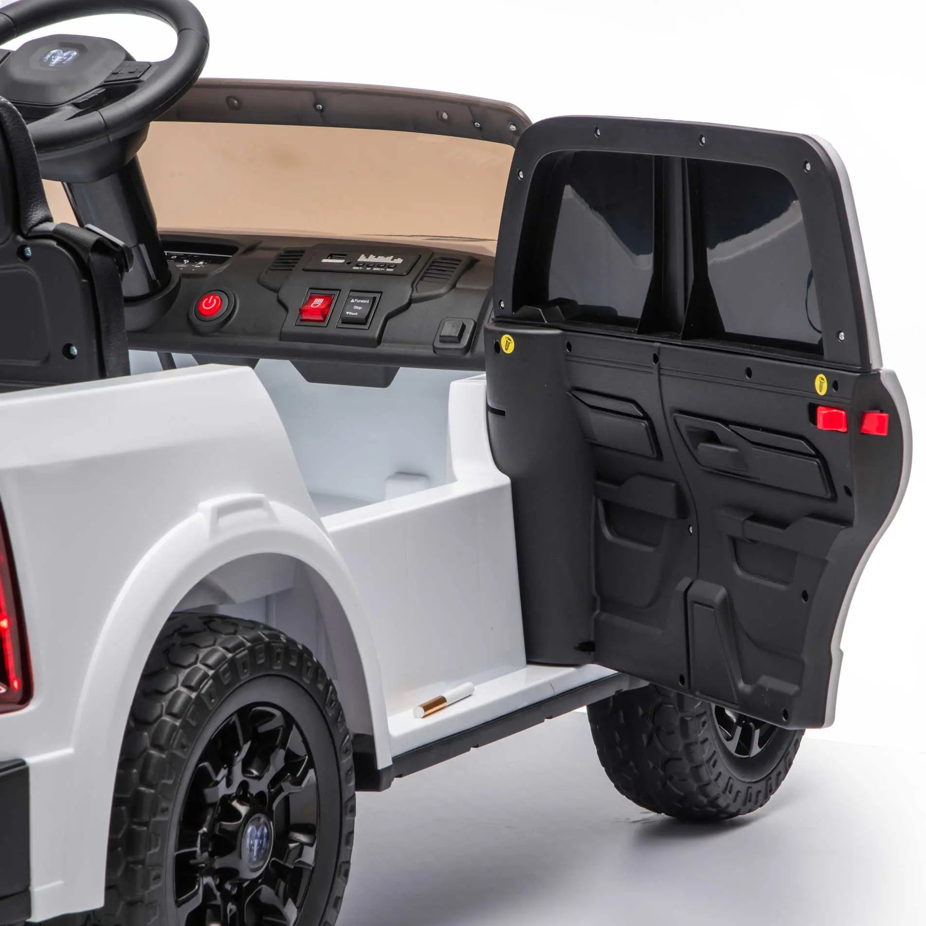 Moderno Kids Dodge Ram 2500 Rebel 24V Kids Ride-On Car Truck with R/C Parental Remote | White