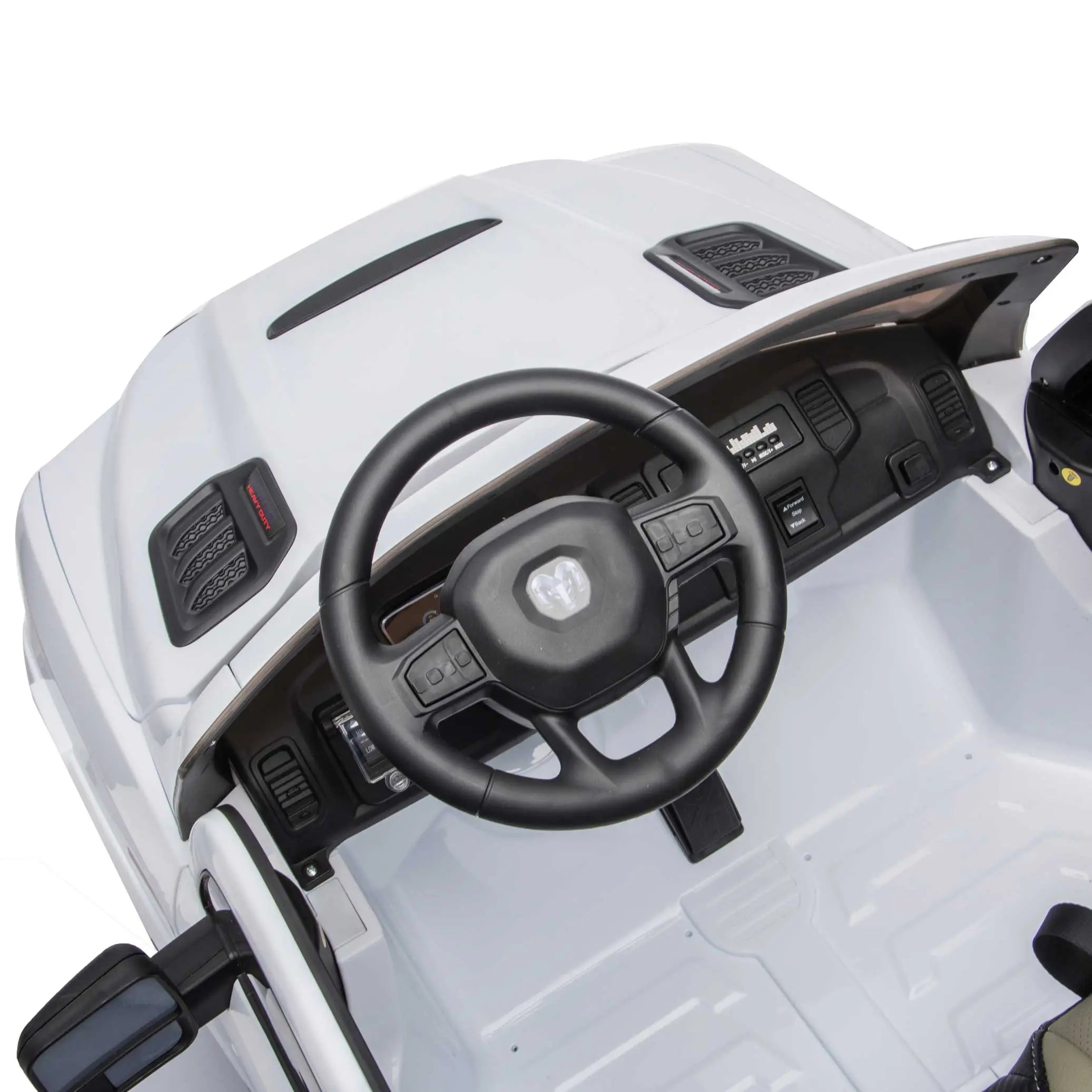 Moderno Kids Dodge Ram 2500 Rebel 24V Kids Ride-On Car Truck with R/C Parental Remote | White