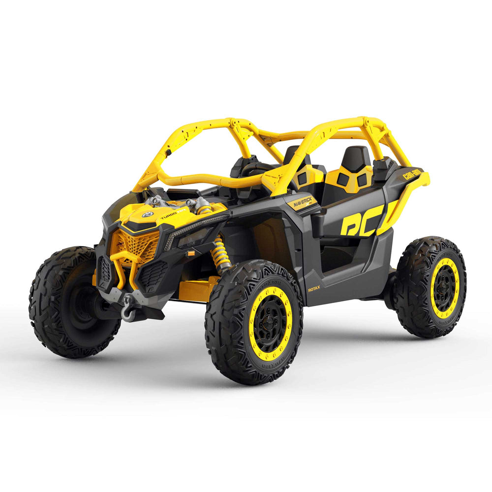 Moderno Kids Can-Am Maverick Custom Edition 24V Kids Ride-On UTV Buggy Car | Yellow
