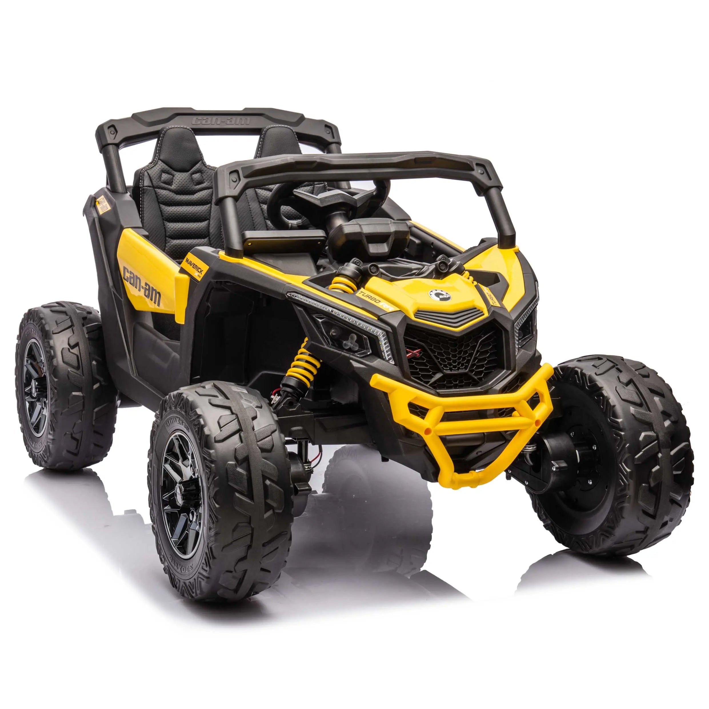 Moderno Kids Can-Am Maverick Custom Edition 24V Kids Ride-On UTV Buggy Car | Yellow