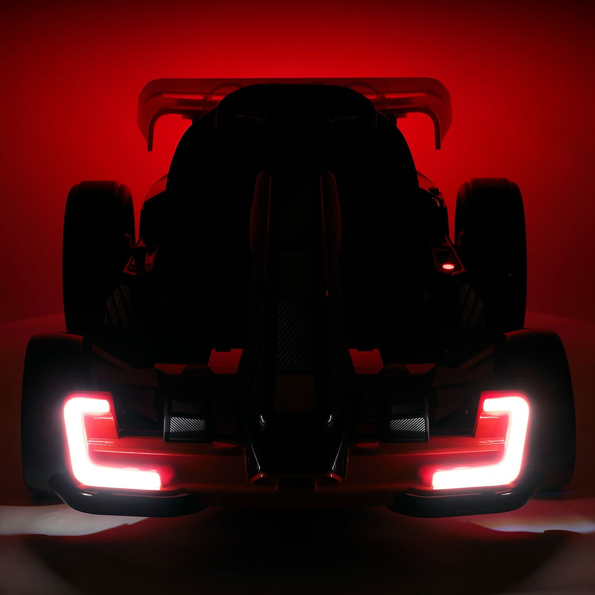Audi Sport 24V Drifting Go Kart in the Dark with LED Headlights On