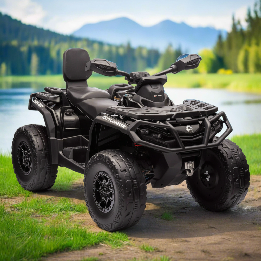 Moderno Kids Can-Am Outlander 24V 4WD Kids Ride-On ATV Quad | Black