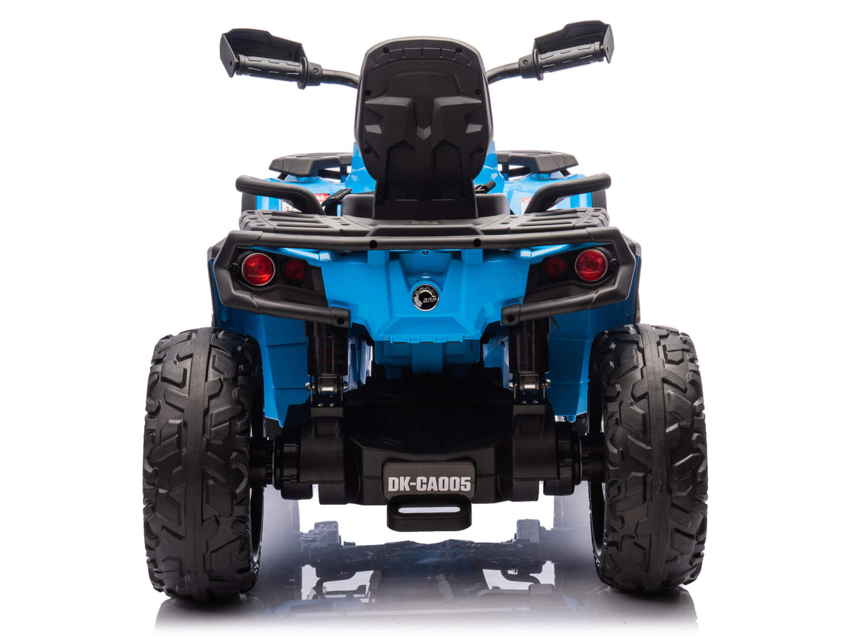 Blue Can-Am Outlander 4WD Kids Quad, Back View