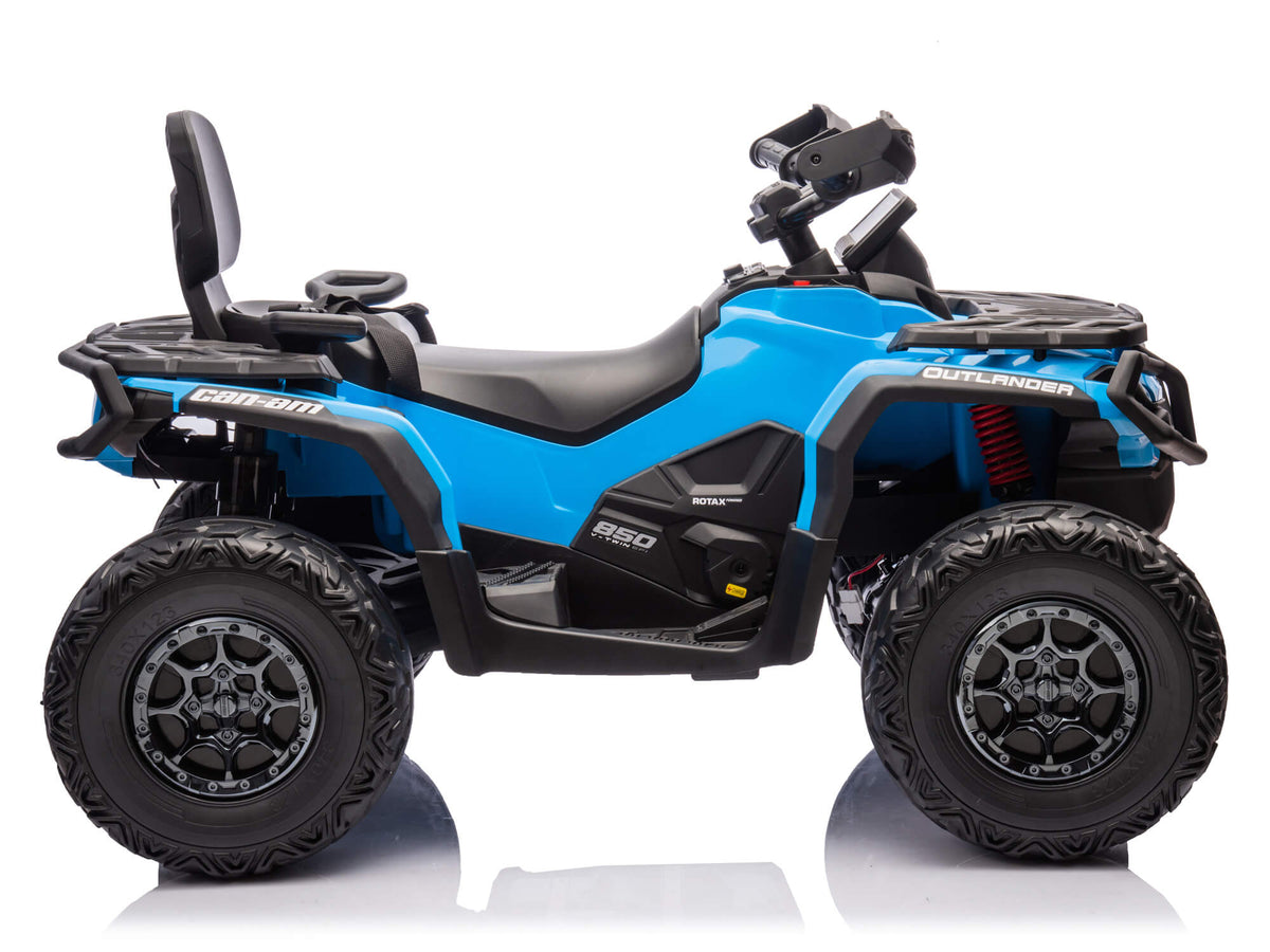 Right Side View of the Blue Can-Am Outlander Kids Ride-On ATV