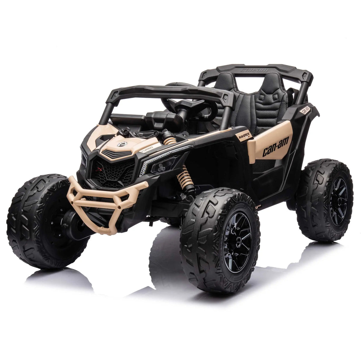 Moderno Kids Can-Am Maverick Custom Edition 24V Kids Ride-On UTV Buggy Car | Desert Tan