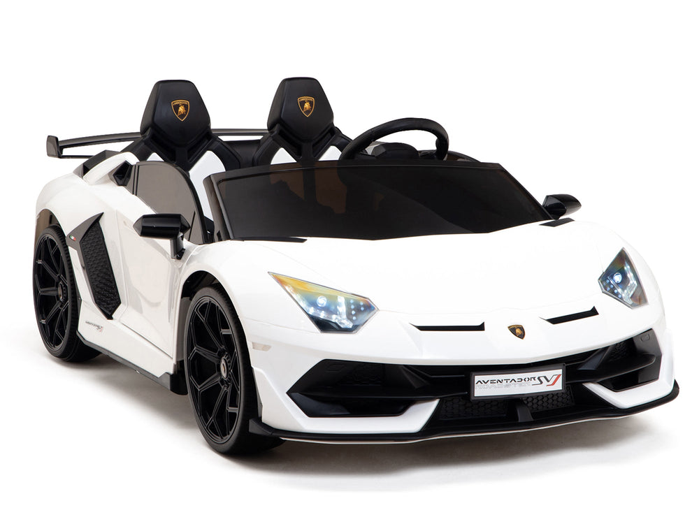 Moderno Kids Lamborghini Aventador SVJ Drift Edition 24V Kids Ride-On Car with R/C Parental Remote | White