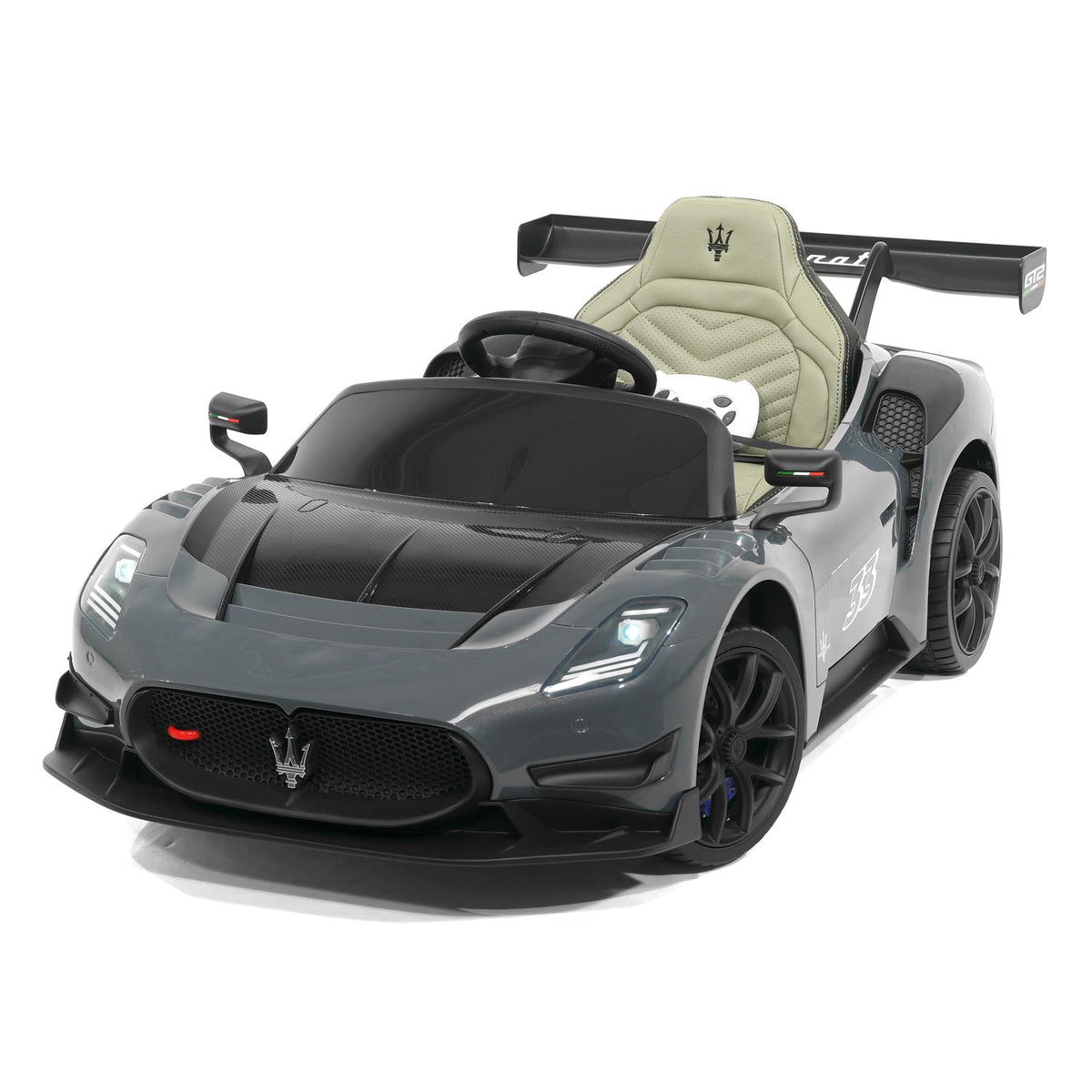 Moderno Kids Maserati GT2 24V Kids Ride-On Car with R/C Parental Remote | Gray