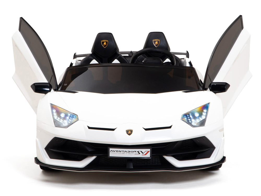 Moderno Kids Lamborghini Aventador SVJ Drift Edition 24V Kids Ride-On Car with R/C Parental Remote | White