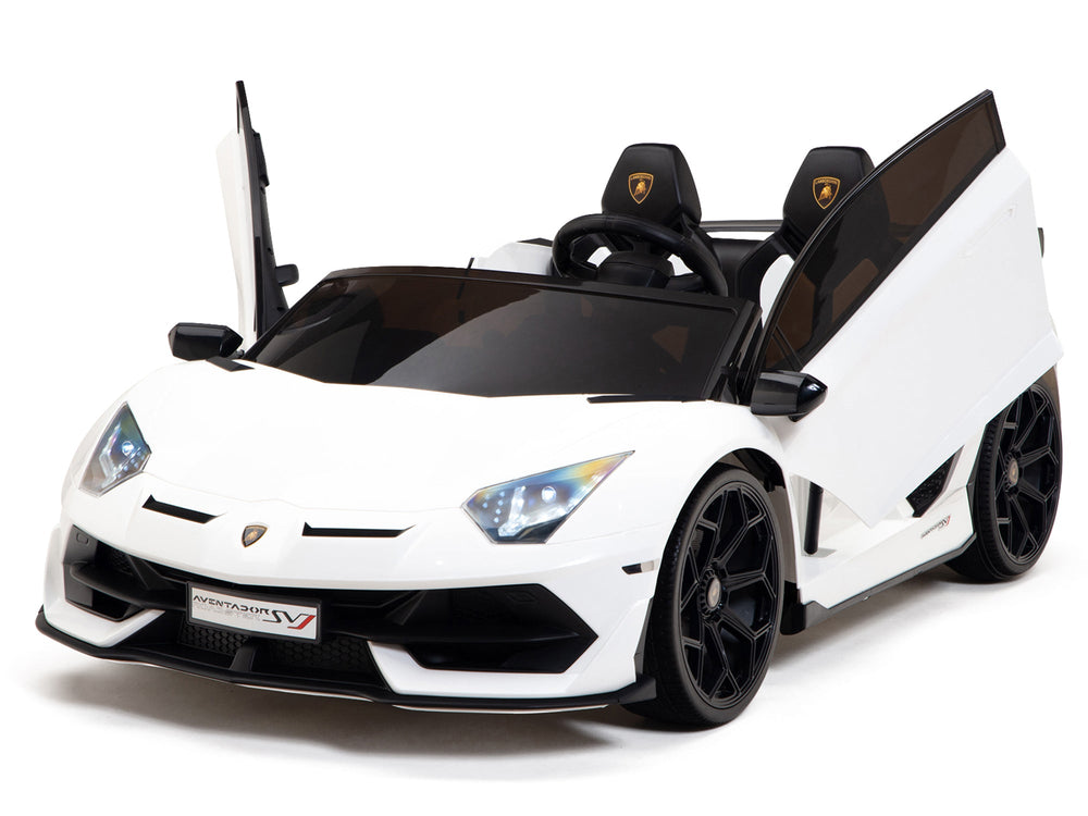 Moderno Kids Lamborghini Aventador SVJ Drift Edition 24V Kids Ride-On Car with R/C Parental Remote | White