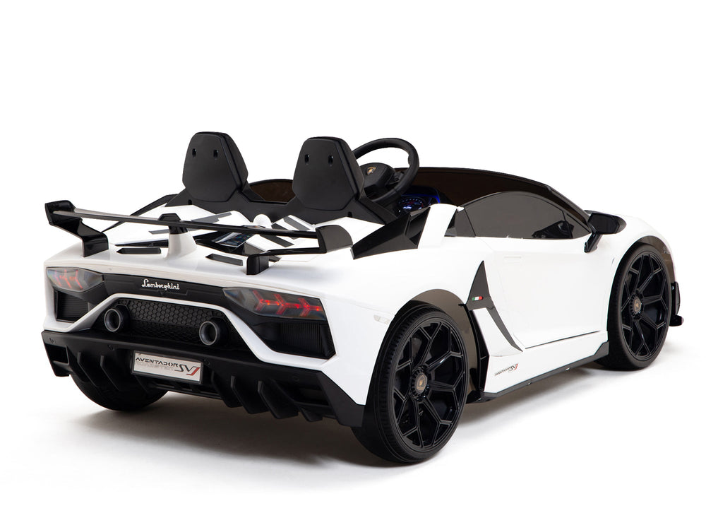 Moderno Kids Lamborghini Aventador SVJ Drift Edition 24V Kids Ride-On Car with R/C Parental Remote | White