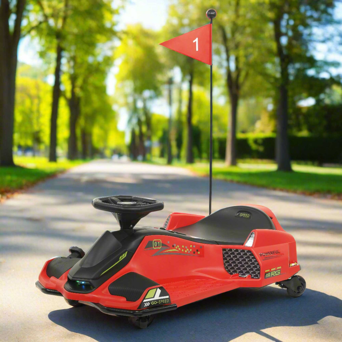 Moderno Kids 360° Drift Glider 24V Kids Ride-On Go-Kart | Red
