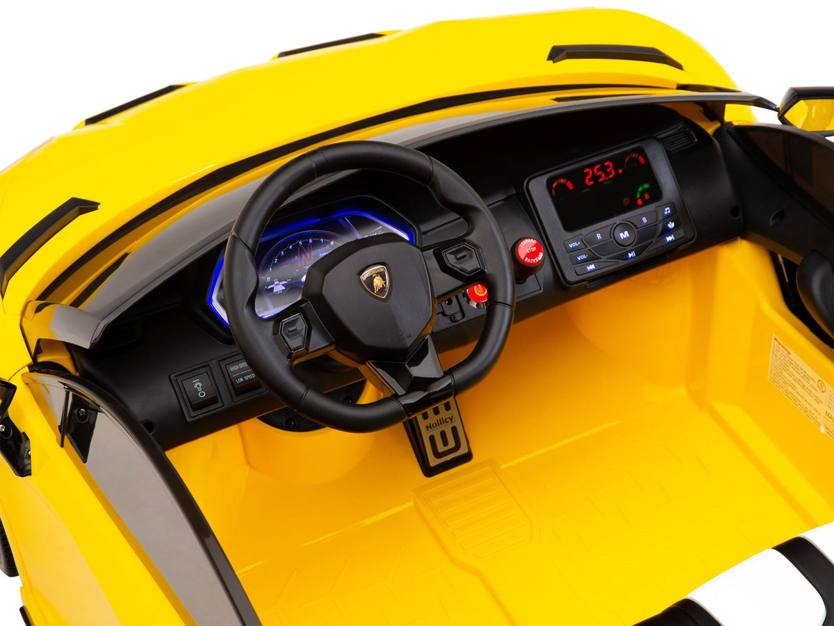 Moderno Kids Lamborghini Aventador SVJ Drift Edition 24V Kids Ride-On Car with R/C Parental Remote | Yellow