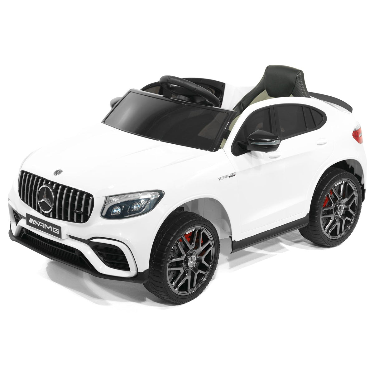 Moderno Kids Mercedes AMG GLC 63S 12V 4WD Kids Ride-On Car with R/C Parental Remote | White
