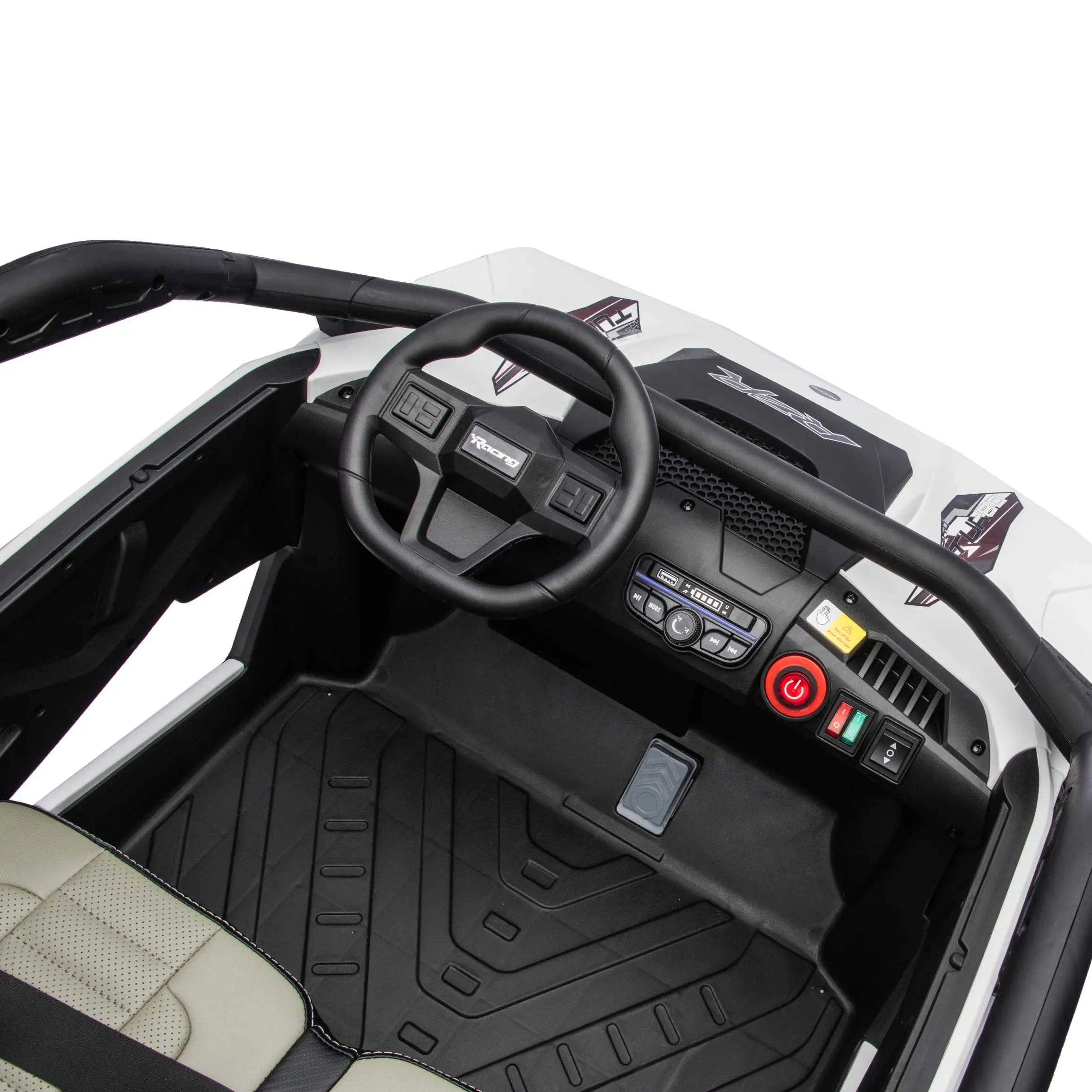 Moderno Kids Trail Runner 24V 4WD Kids Ride-On UTV with R/C Parental Remote | White