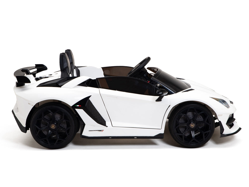 Moderno Kids Lamborghini Aventador SVJ Drift Edition 24V Kids Ride-On Car with R/C Parental Remote | White