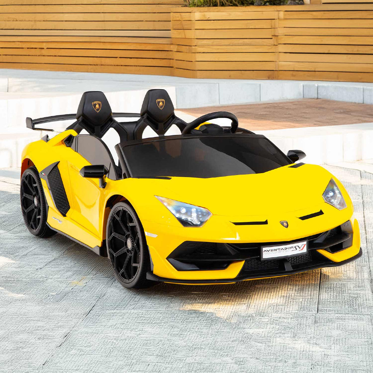 Moderno Kids Lamborghini Aventador SVJ Drift Edition 24V Kids Ride-On Car with R/C Parental Remote | Yellow