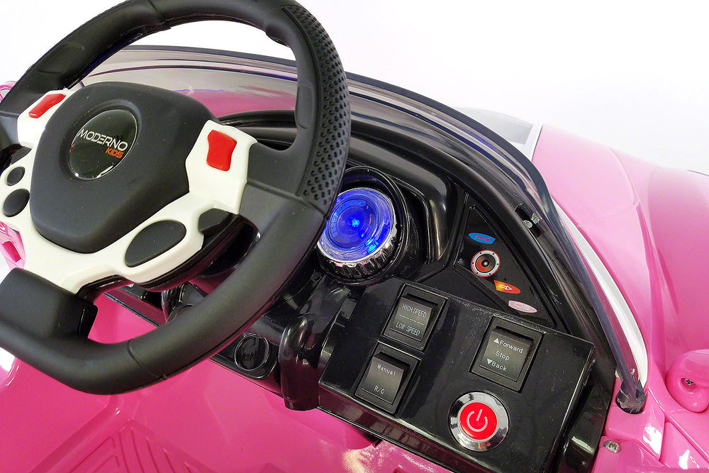 Moderno Kids Spider GT Kids 12V Ride-On Car with R/C Parental Remote | Pink