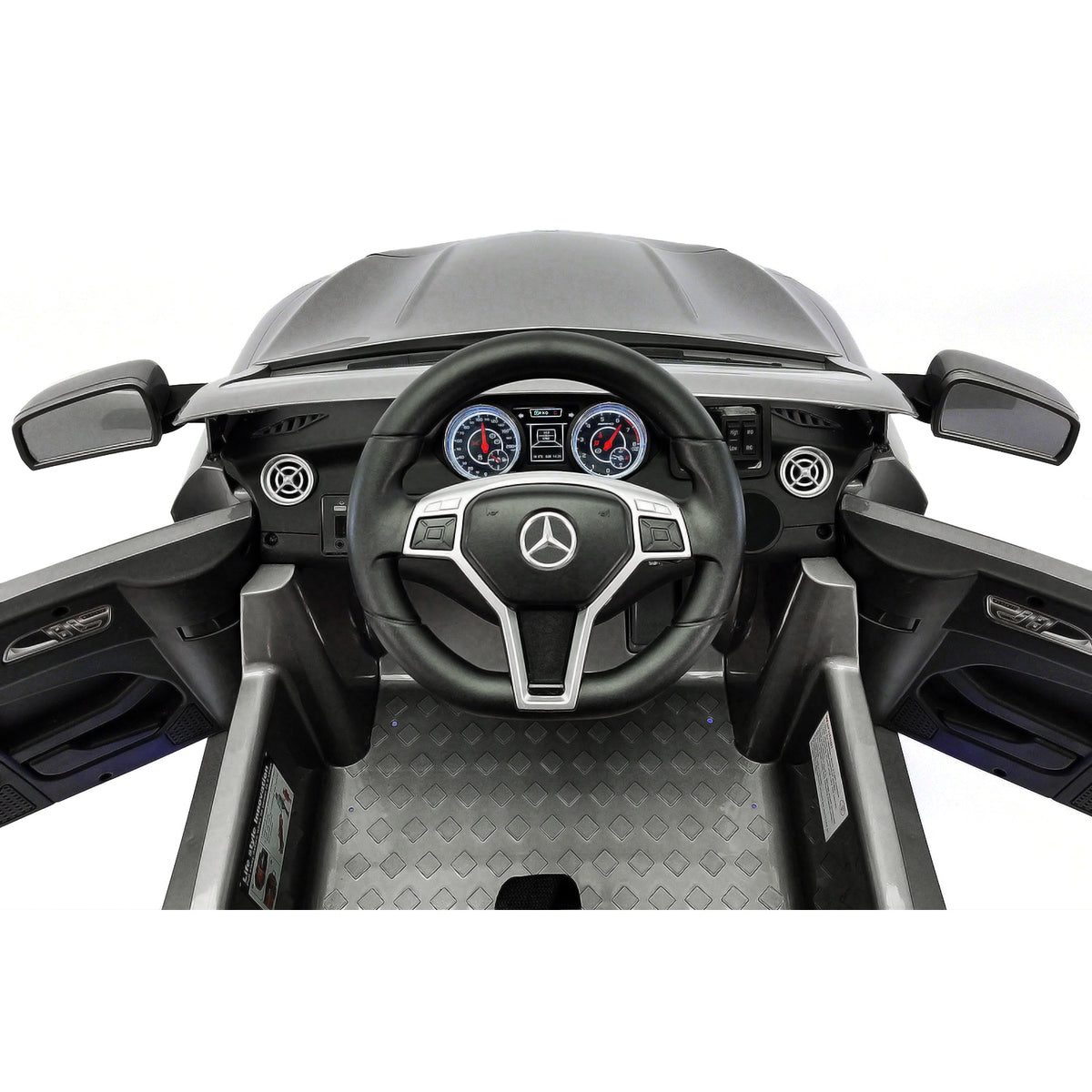 Moderno Kids Mercedes CLA45 12V Kids Ride-On Car with R/C Parental Remote | Gray Metallic