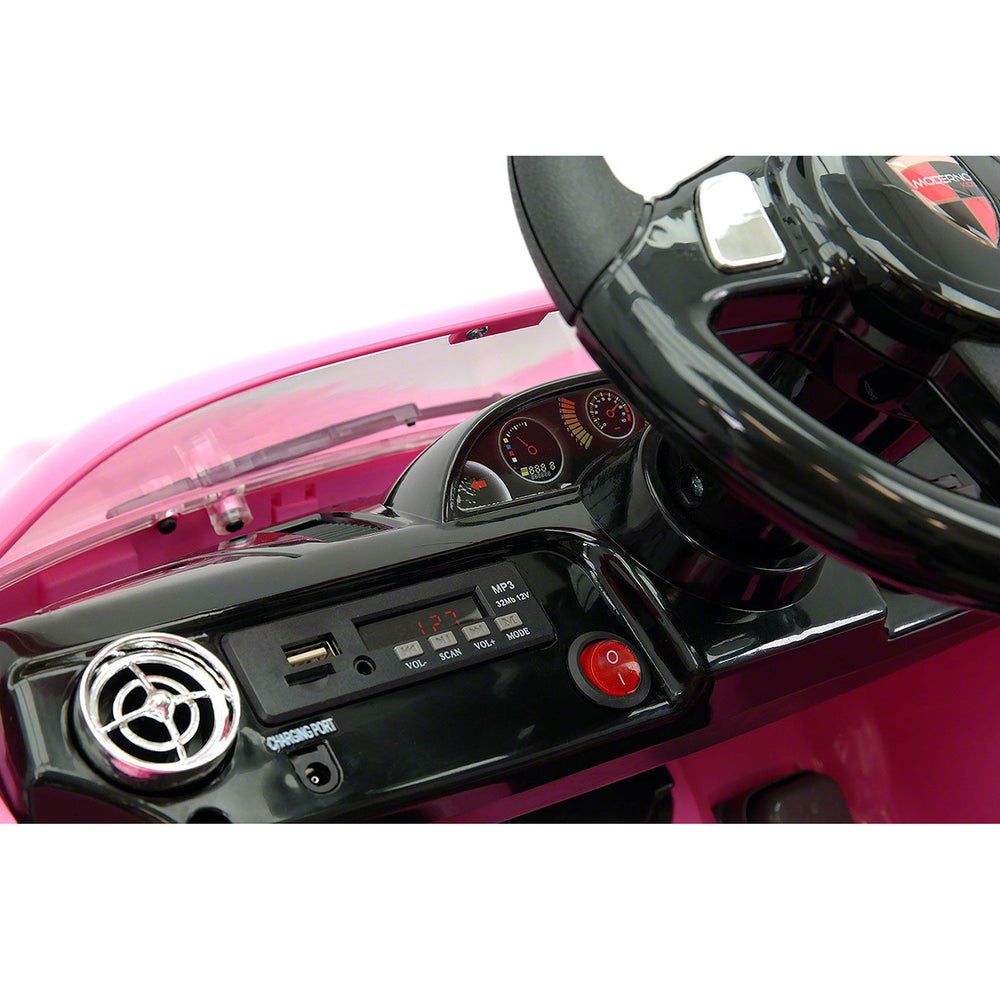 Moderno Kids Kiddie Roadster 12V Kids Electric Ride-On Car with R/C Parental Remote | Pink