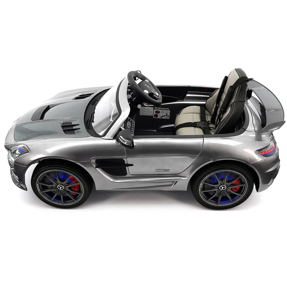 Moderno Kids Mercedes SLS AMG Final Edition 12V Kids Ride-On Car with Parental Remote | Gray Metallic