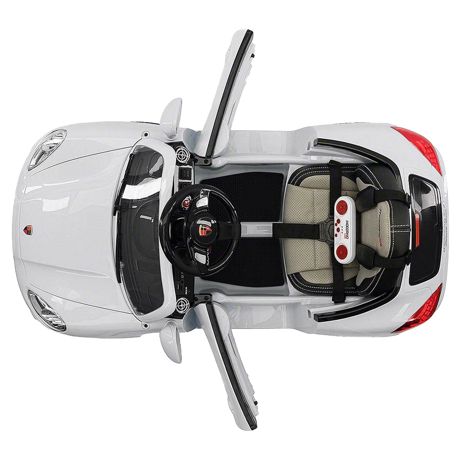 Moderno Kids Kiddie Roadster 12V Kids Electric Ride-On Car with R/C Parental Remote | White