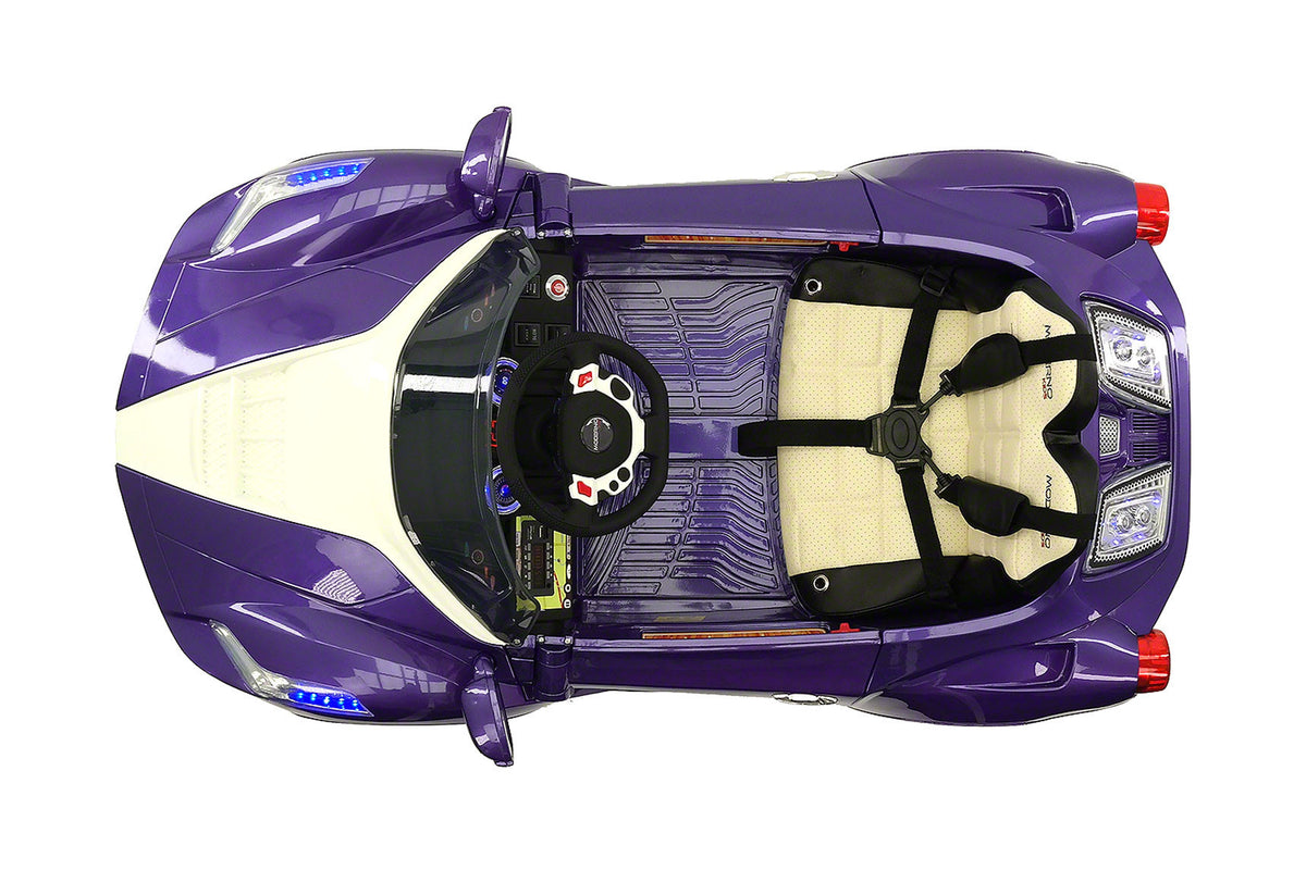 Moderno Kids Spider GT Kids 12V Ride-On Car with R/C Parental Remote | Purple