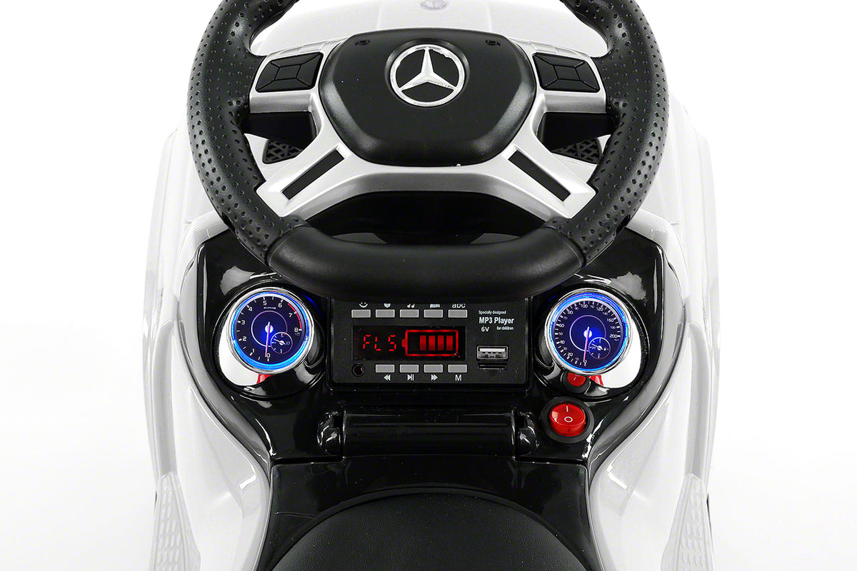 Moderno Kids Mercedes GL63 Kids Convertible Ride On Push and Foot to Floor Car | White