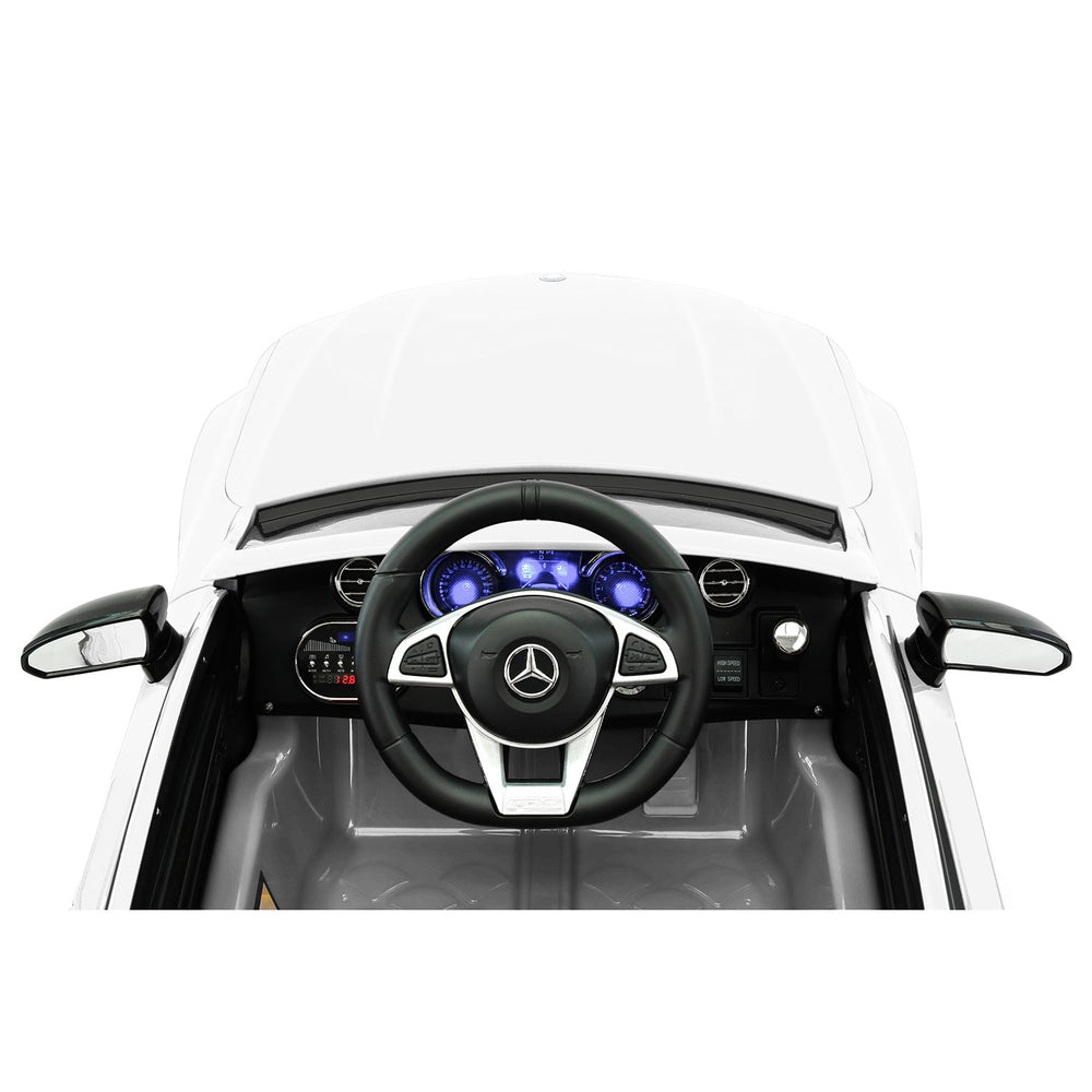 Moderno Kids Mercedes C63S 12V Kids Ride-On Car with R/C Parental Remote | White
