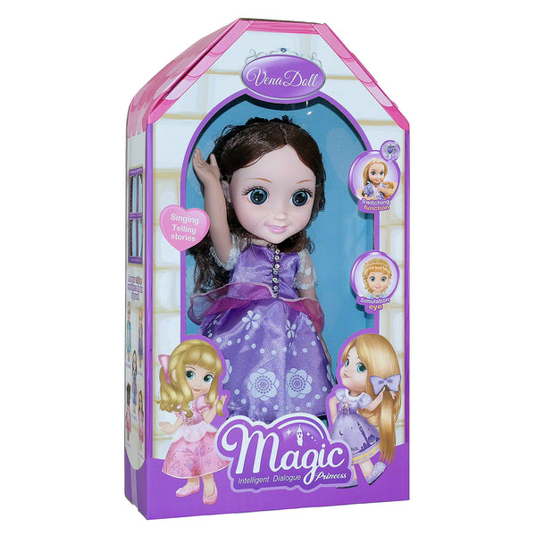 Moderno Kids Magic Princess Talking Interactive Play Doll with Carrying Case and Accessories  | Brown Hair