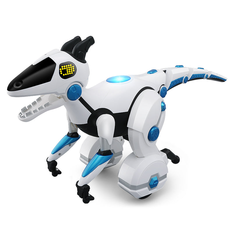 Moderno Kids Interactive Battery Operated Self Balancing Robot-Dinosaur with RC Remote Control | White