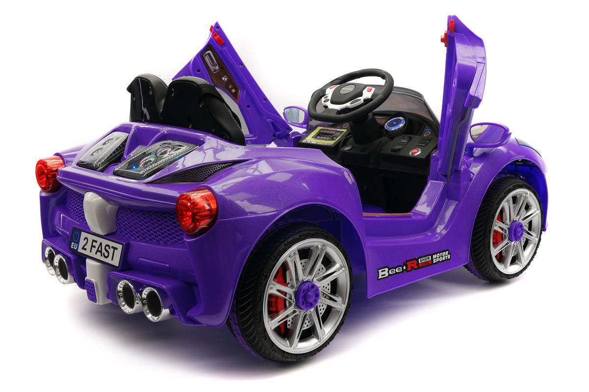 Moderno Kids Spider GT Kids 12V Ride-On Car with R/C Parental Remote | Purple