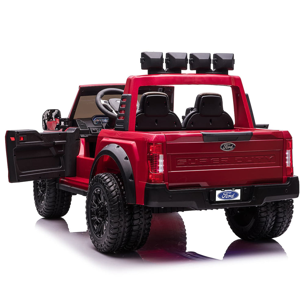 Moderno Kids Ford F450 Custom Edition 24V Kids Ride-On Car Truck with R/C Parental Remote | Cherry Red