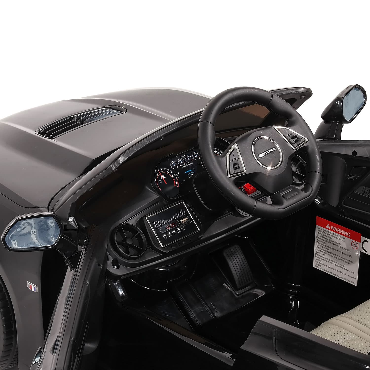 Moderno Kids Chevrolet Camaro SS 12V Kids Ride-On Car with Parental Remote Control | Black