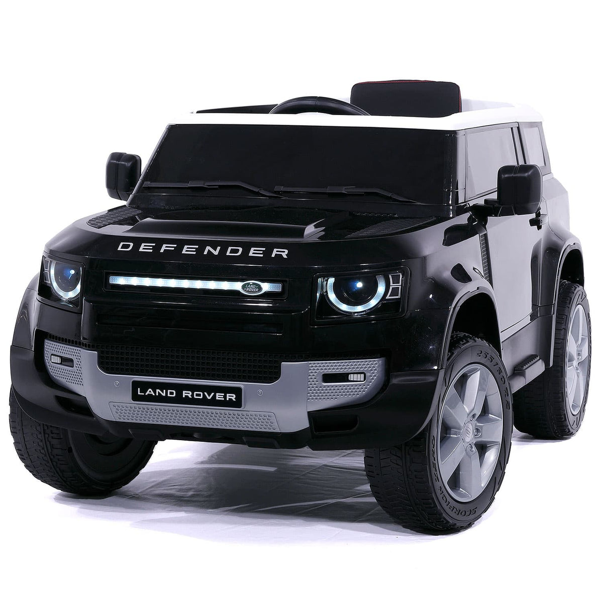 Moderno Kids Land Rover Defender 12V Kids Ride-On Car with R/C Parental Remote | Black