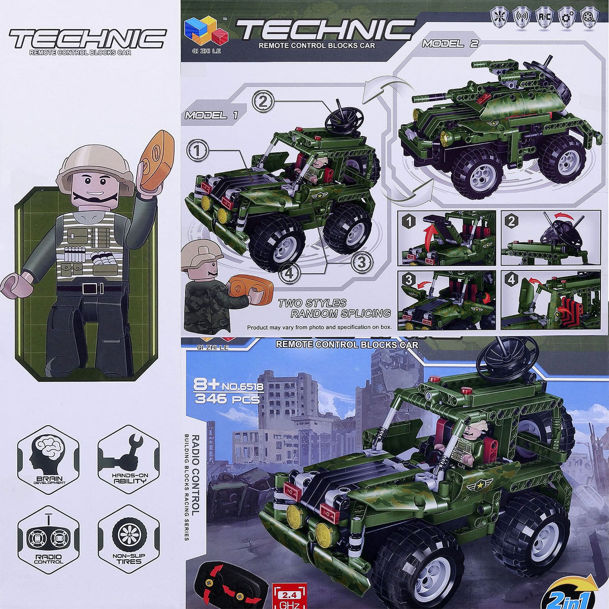 Moderno Kids 346 PCS. Building Blocks Car with RC Remote Control