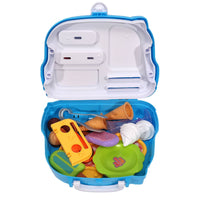 Moderno Kids 25PCS. Kids Pretend Ice Cream Playset with Stickers and Storage Van Case