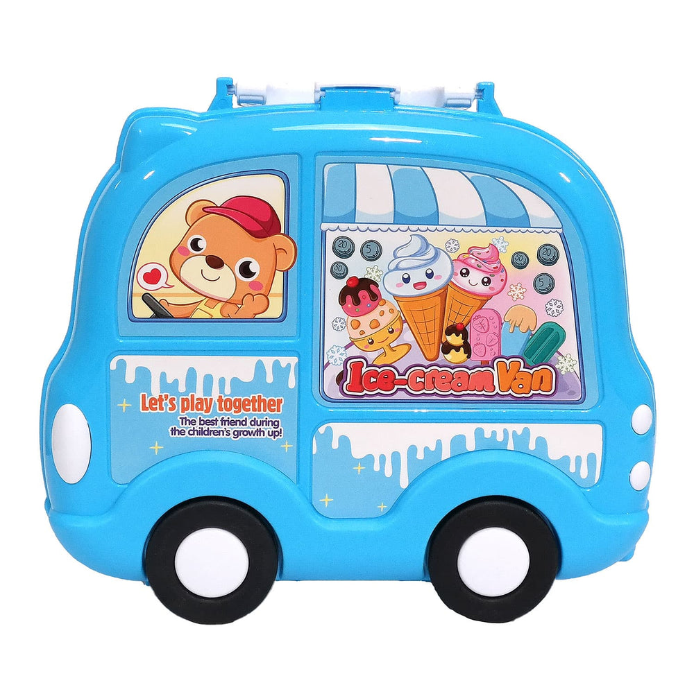Moderno Kids 25PCS. Kids Pretend Ice Cream Playset with Stickers and Storage Van Case