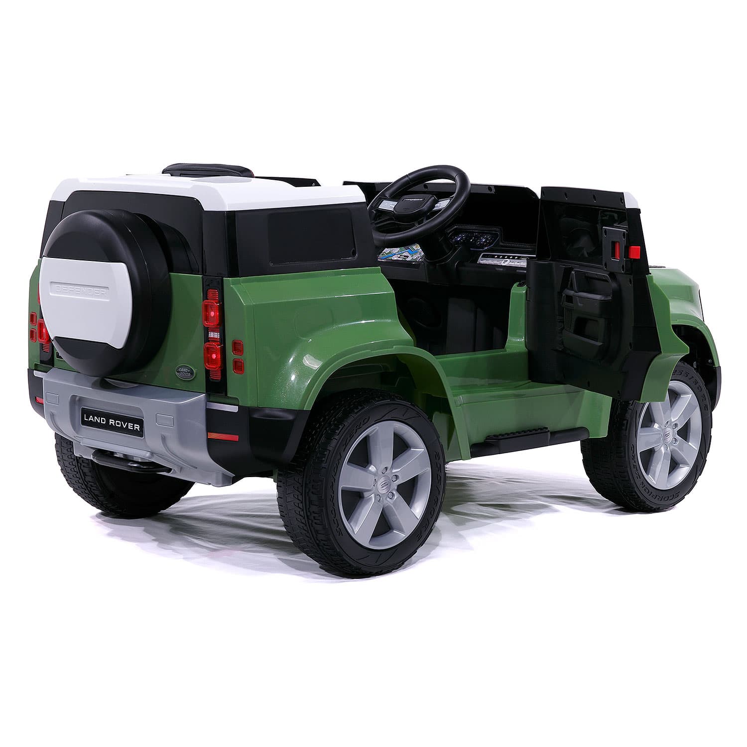 Moderno Kids Land Rover Defender 12V Kids Ride-On Car with R/C Parental Remote | Green