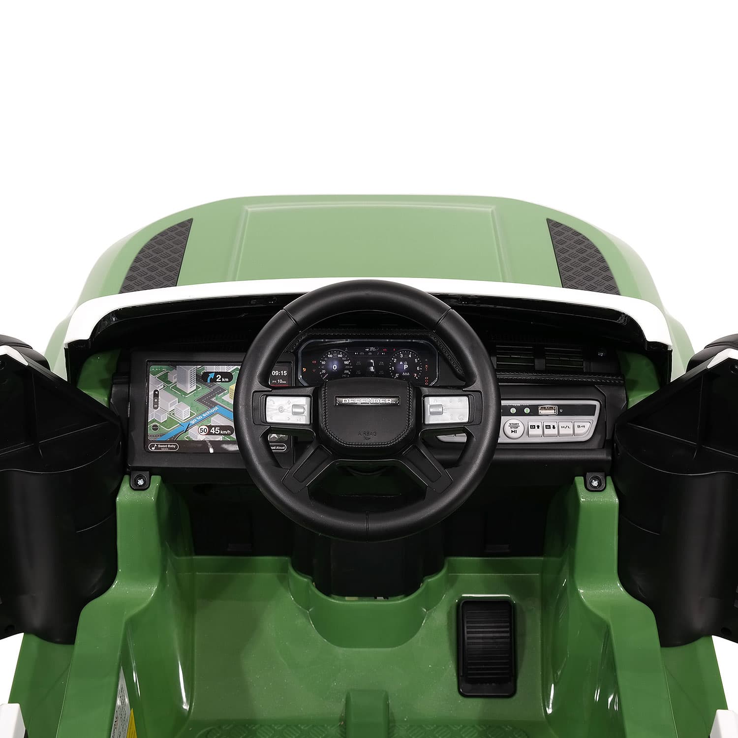 Moderno Kids Land Rover Defender 12V Kids Ride-On Car with R/C Parental Remote | Green