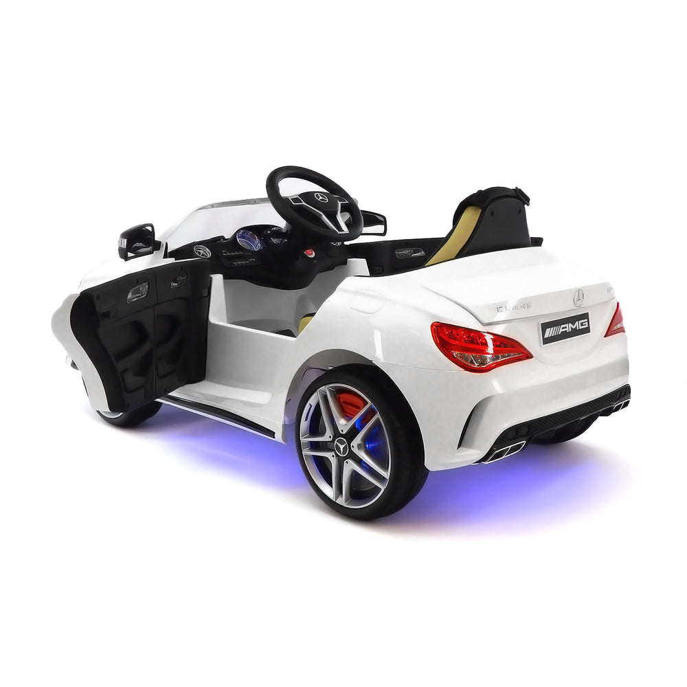 Moderno Kids Mercedes CLA45 12V Kids Ride-On Car with R/C Parental Remote | White