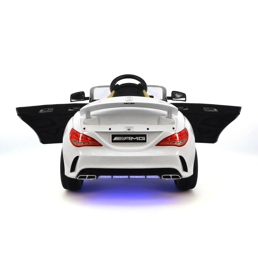 Moderno Kids Mercedes CLA45 12V Kids Ride-On Car with R/C Parental Remote | White