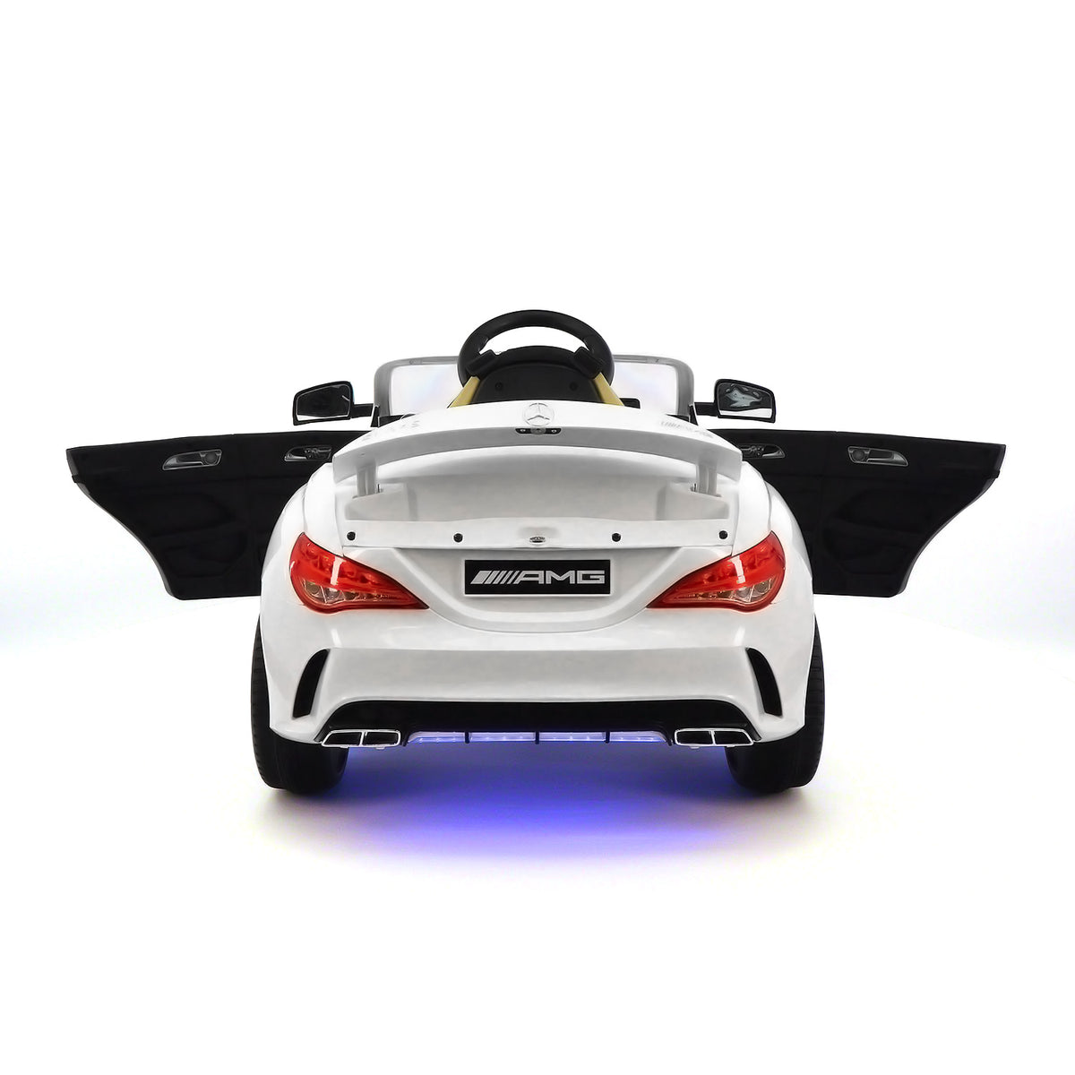 Moderno Kids Mercedes CLA45 12V Kids Ride-On Car with R/C Parental Remote | White