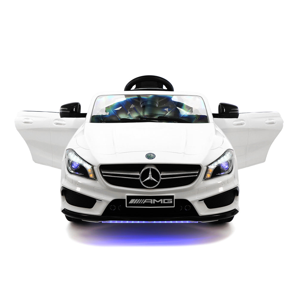 Moderno Kids Mercedes CLA45 12V Kids Ride-On Car with R/C Parental Remote | White