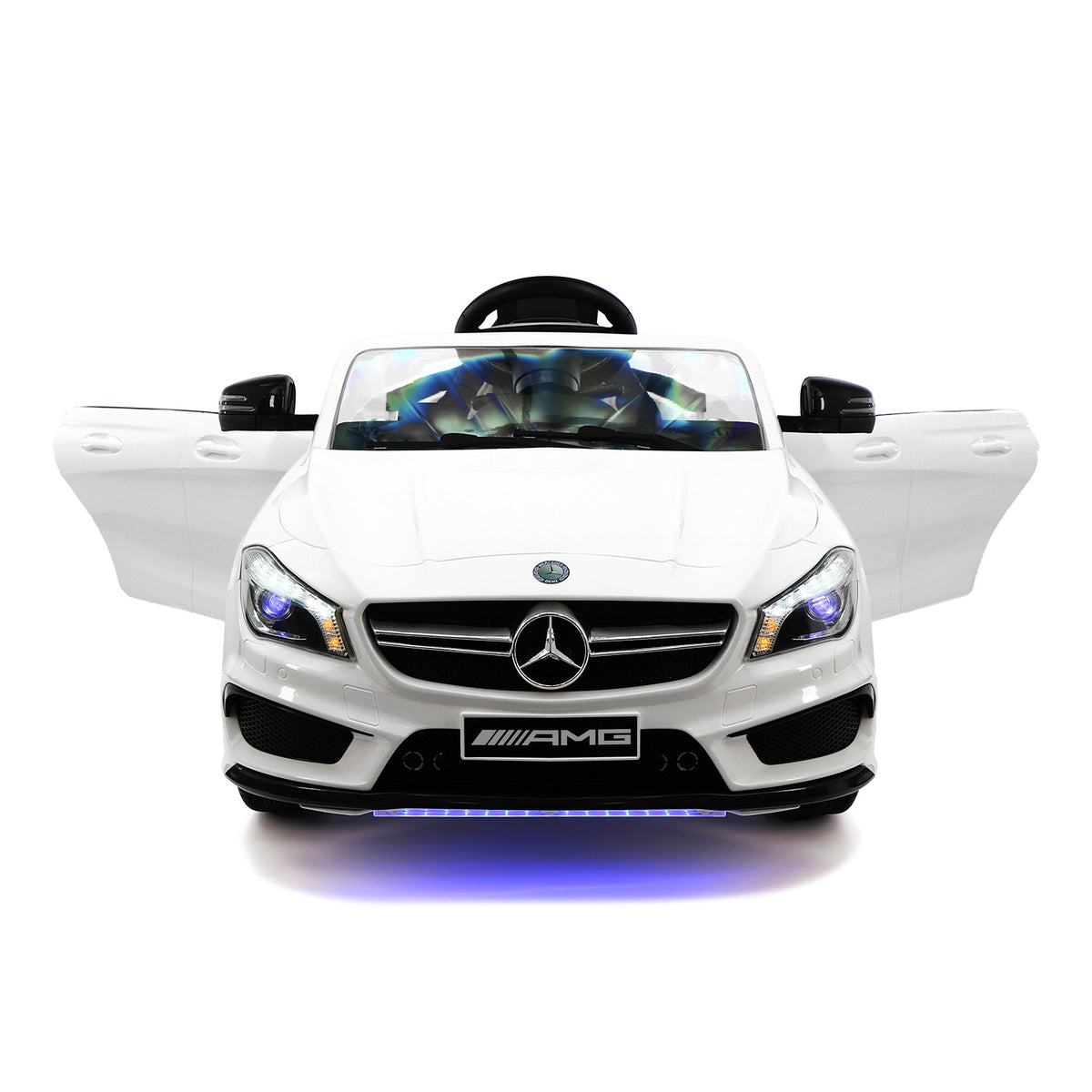 Moderno Kids Mercedes CLA45 12V Kids Ride-On Car with R/C Parental Remote | White