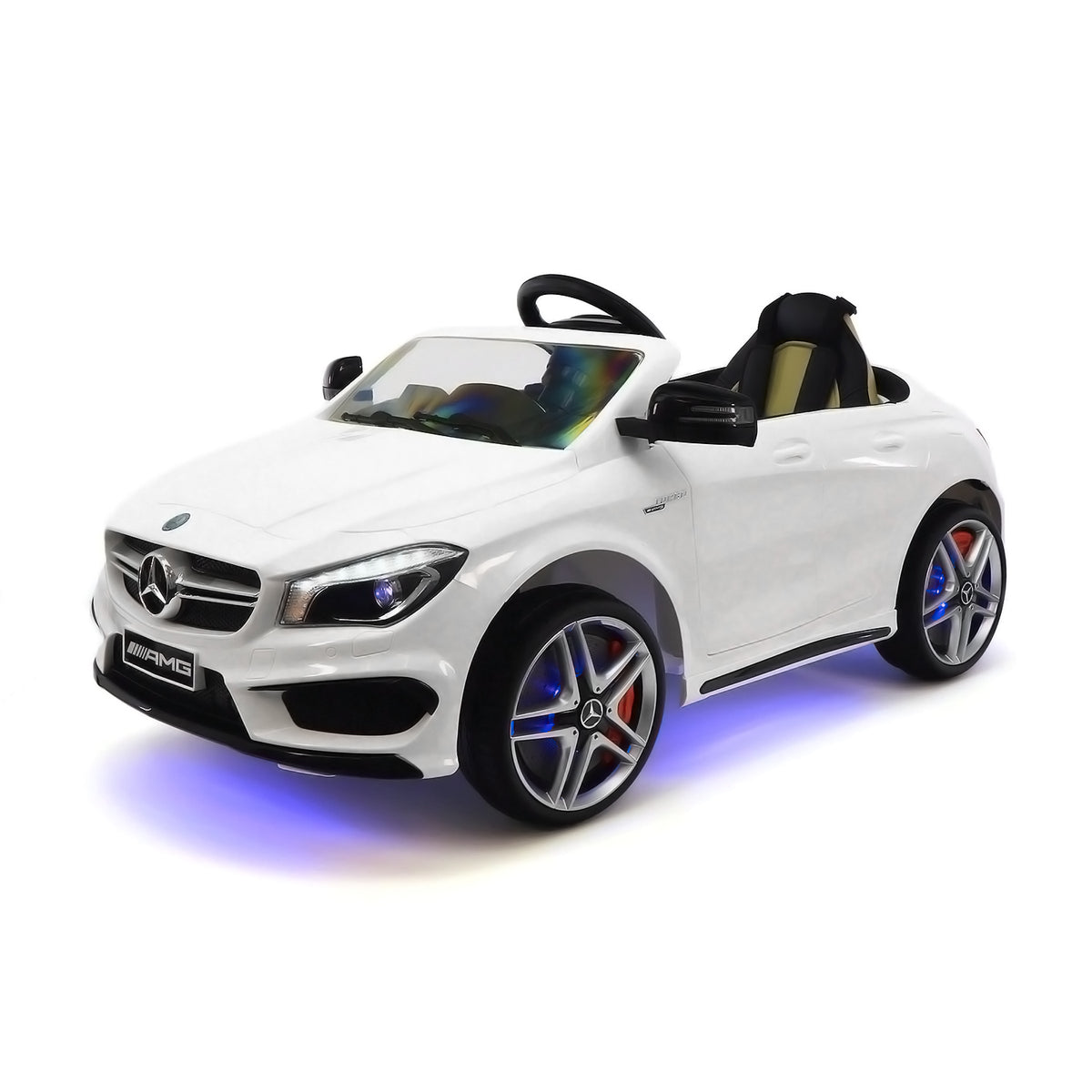 Moderno Kids Mercedes CLA45 12V Kids Ride-On Car with R/C Parental Remote | White