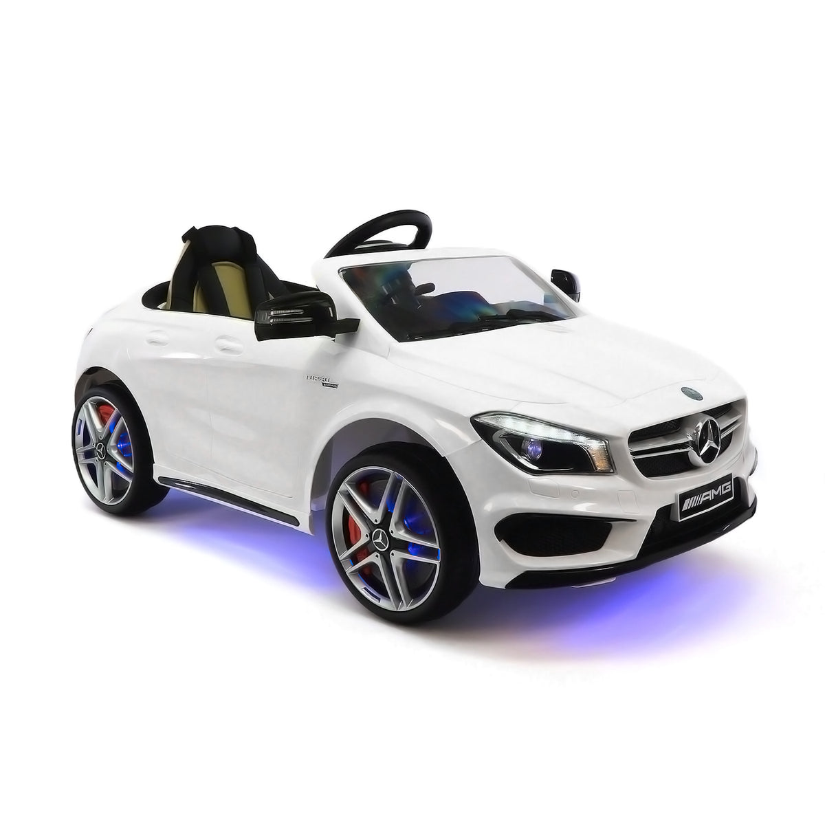 Moderno Kids Mercedes CLA45 12V Kids Ride-On Car with R/C Parental Remote | White