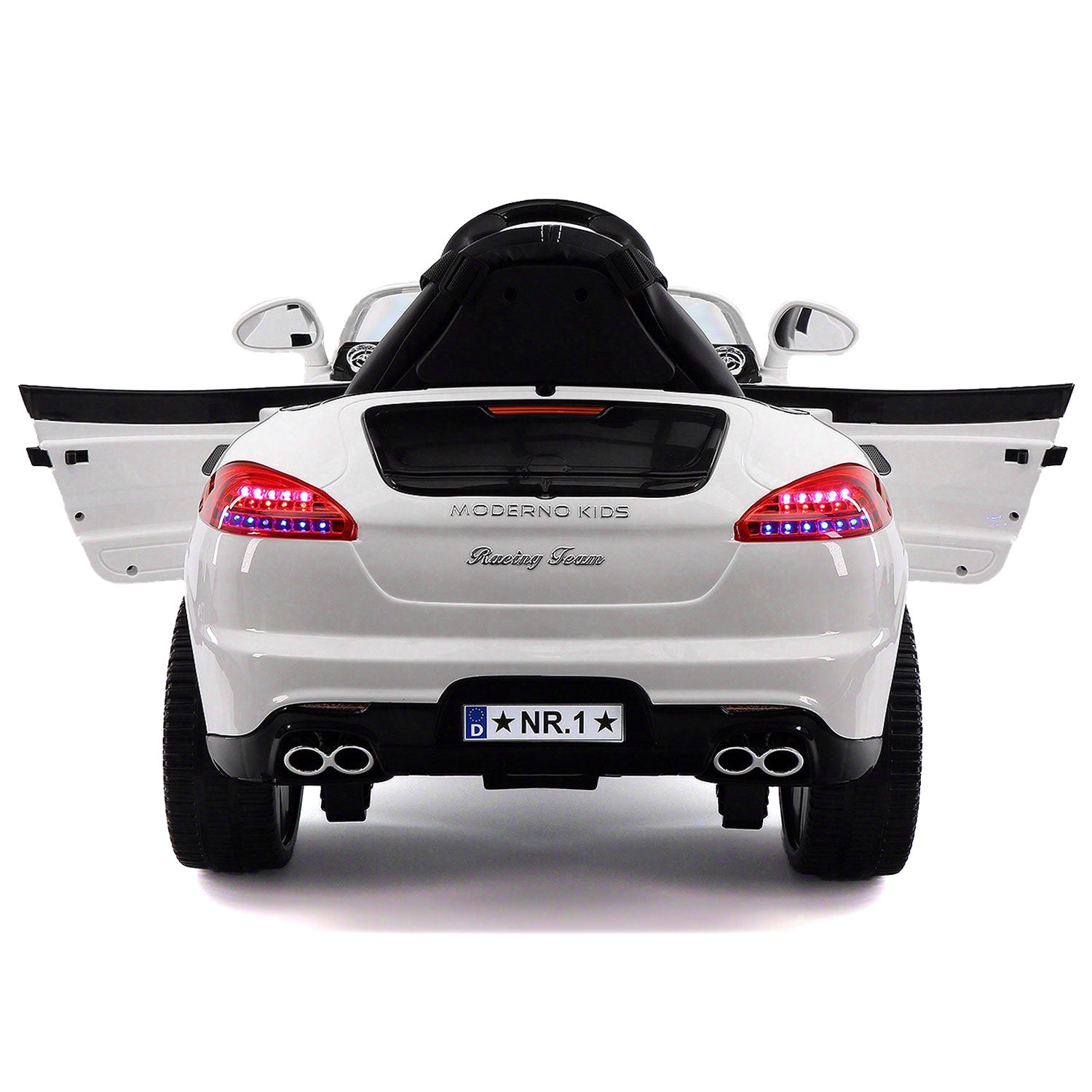 Moderno Kids Kiddie Roadster 12V Kids Electric Ride-On Car with R/C Parental Remote | White