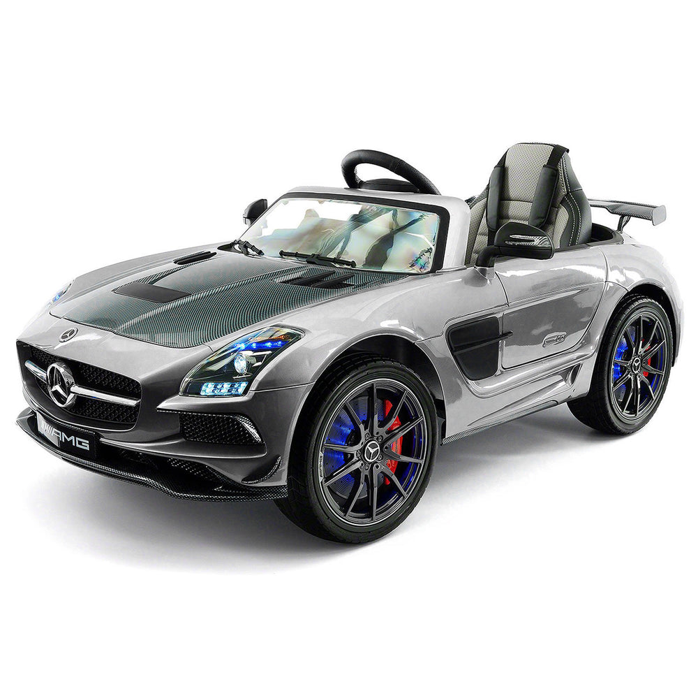 Moderno Kids Mercedes SLS AMG Final Edition 12V Kids Ride-On Car with Parental Remote | Gray Metallic