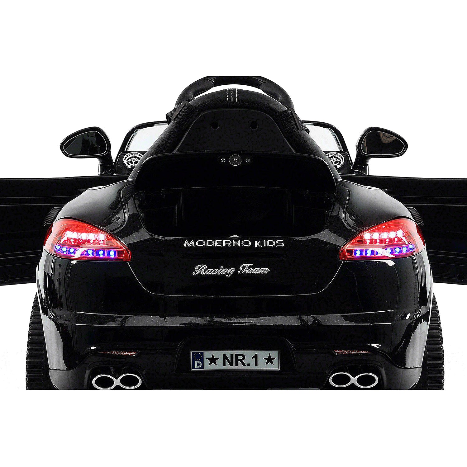 Moderno Kids Kiddie Roadster 12V Kids Electric Ride-On Car with R/C Parental Remote | Black Metallic