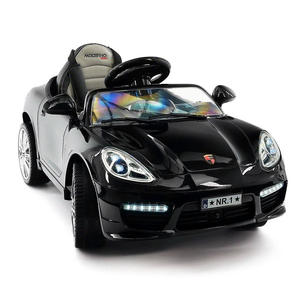Moderno Kids Kiddie Roadster 12V Kids Electric Ride-On Car with R/C Parental Remote | Black Metallic